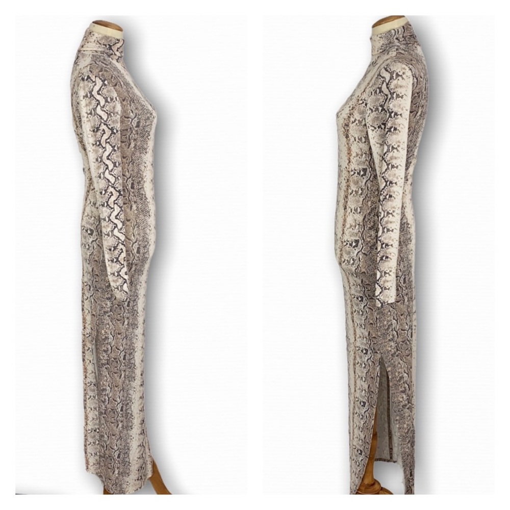 GENERATION LOVE SnakeSkin Mock Neck Bodycon Maxi - Picture 4 of 14